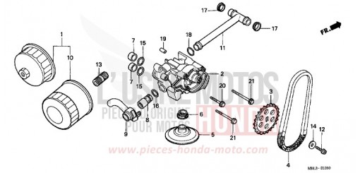 FILTRE A HUILE/POMPE A HUILE NT650V3 de 2003
